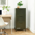 Mueble de Oficina - Metal - Verde Oliva - 3 Cajones