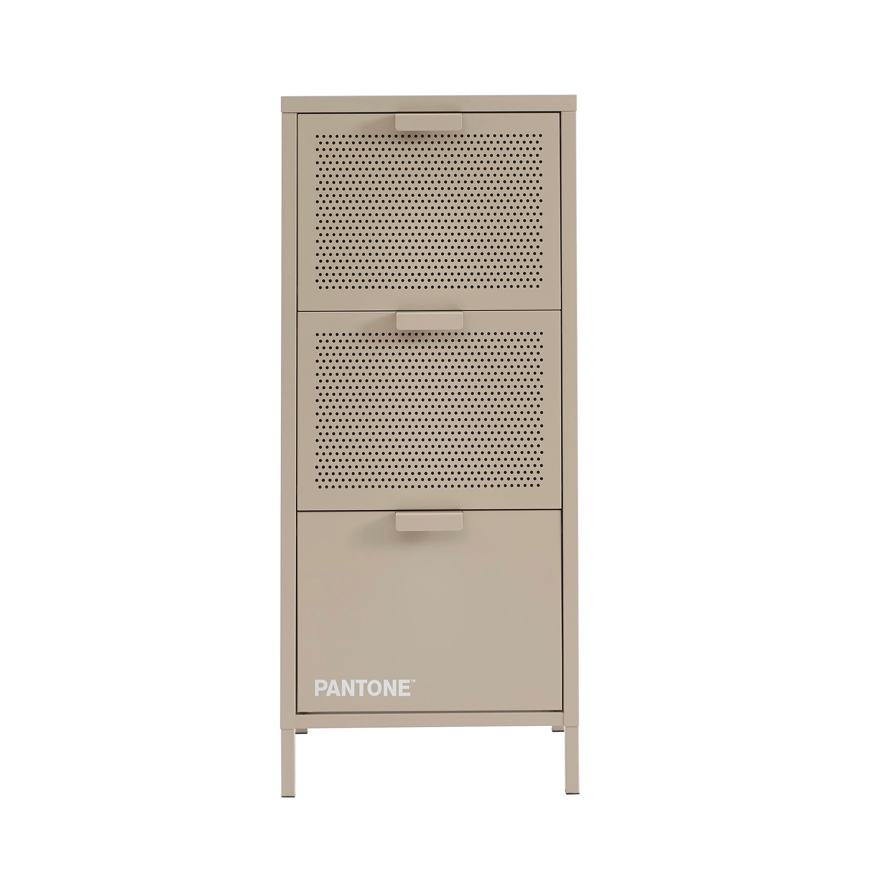 Caisson De Bureau - Métal - Taupe - 3 Tiroirs
