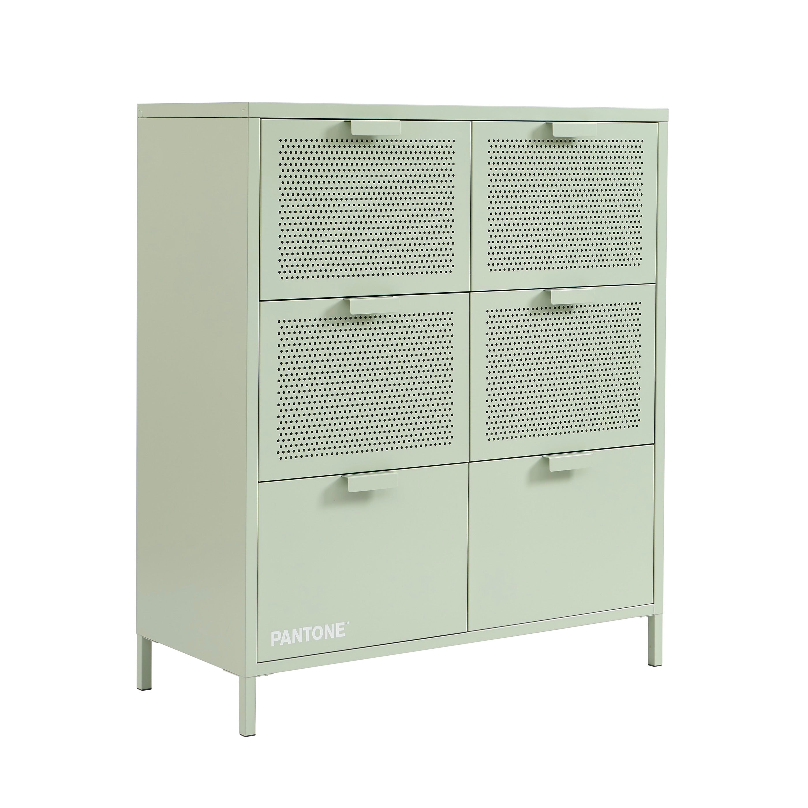 Commode - Métal - Vert Amande - 6 Tiroirs