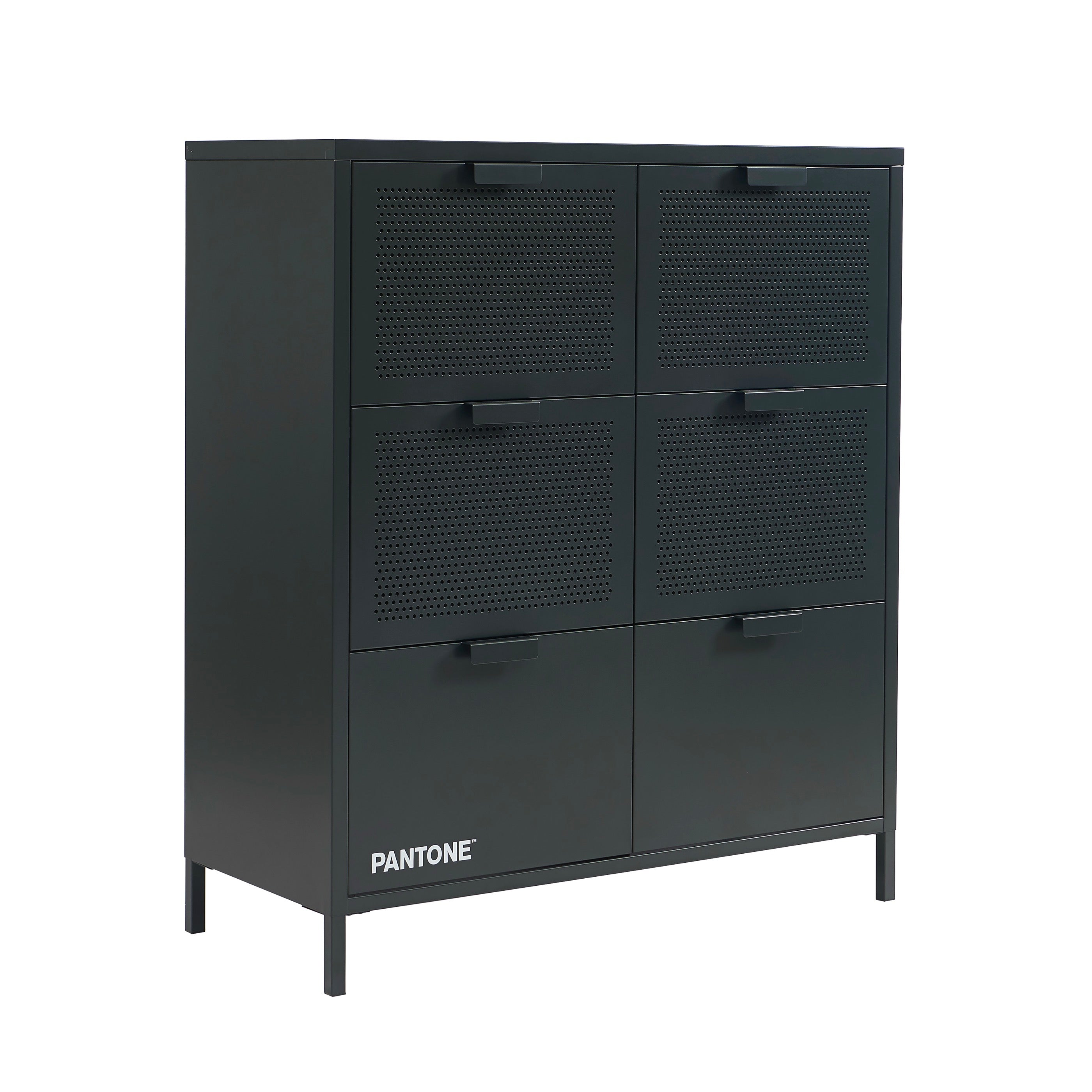 Chest of drawers - Metal - Anthracite Gray - 6 Drawers
