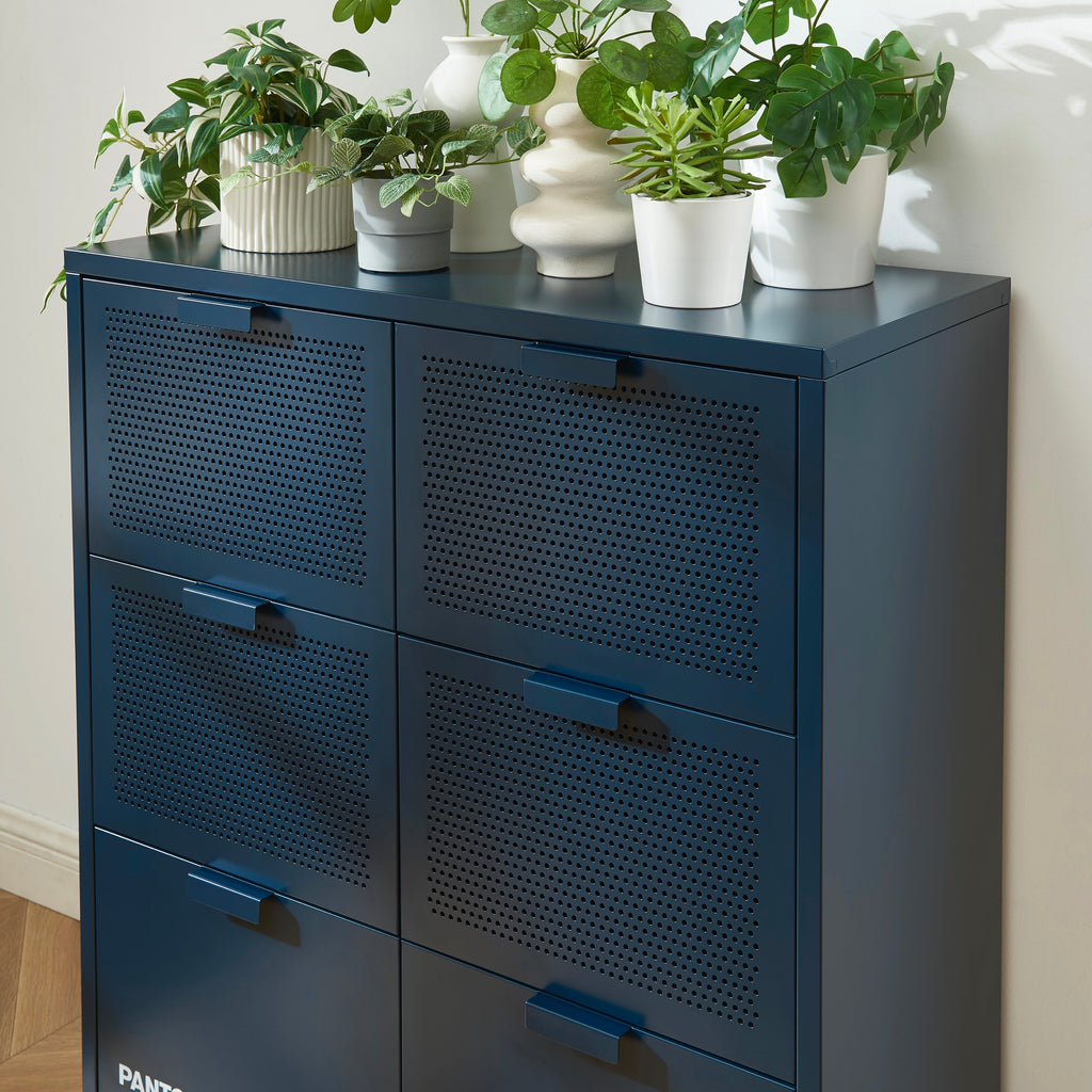 Chest of drawers - Metal - Midnight Blue - 6 Drawers