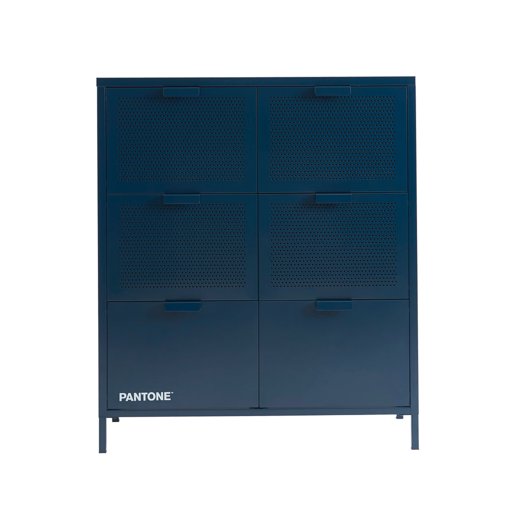 Chest of drawers - Metal - Midnight Blue - 6 Drawers