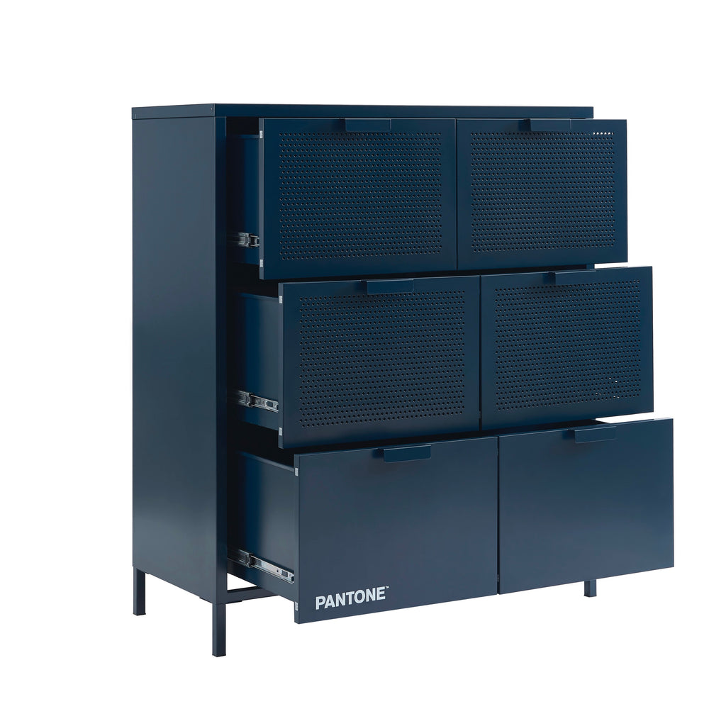 Chest of drawers - Metal - Midnight Blue - 6 Drawers