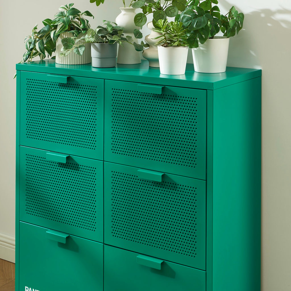 Commode - Métal - Vert Émeraude - 6 Tiroirs