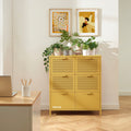 Commode - Métal - Jaune Moutarde - 6 Tiroirs
