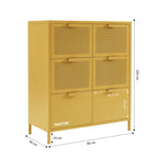 Commode - Métal - Jaune Moutarde - 6 Tiroirs