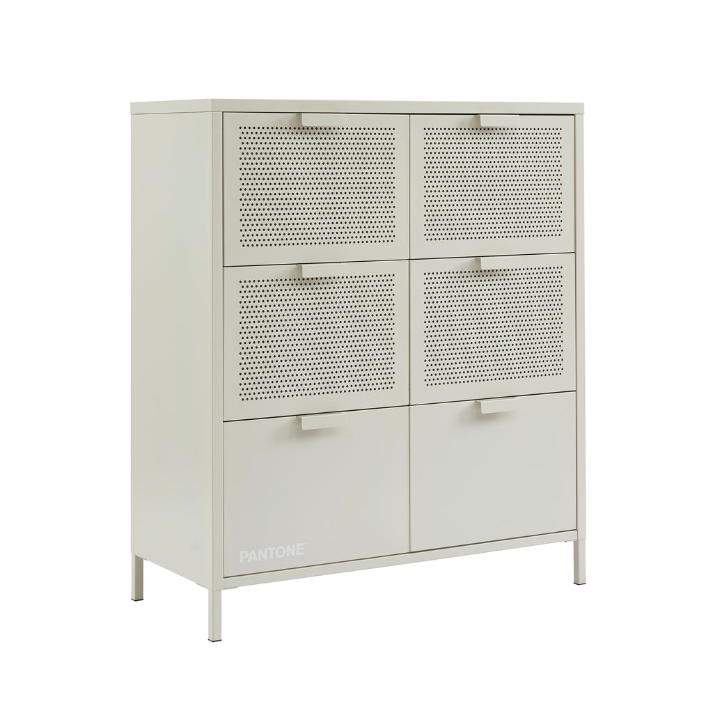 Commode - Métal - Beige Sable - 6 Tiroirs
