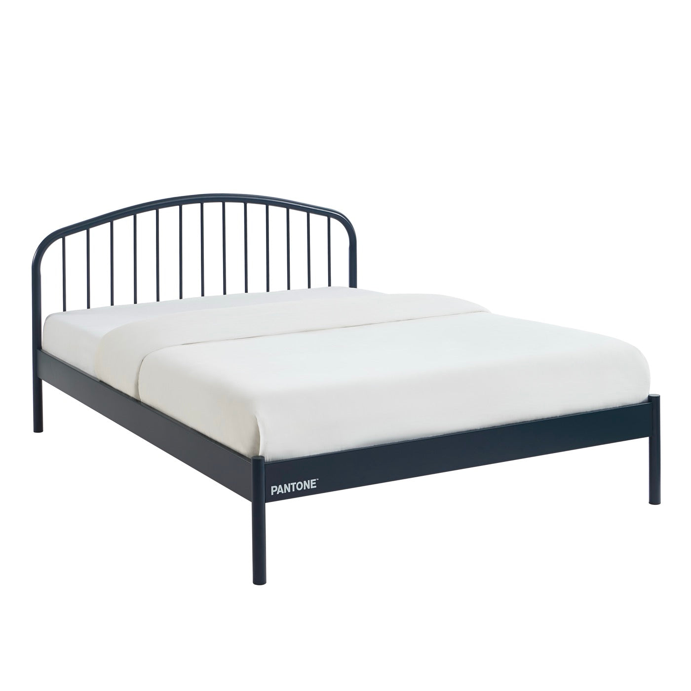 Lit 140x190 - Métal - Bleu Nuit - Sommier Inclus
