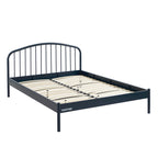 Lit 140x190 - Métal - Bleu Nuit - Sommier Inclus