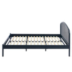 Lit 140x190 - Métal - Bleu Nuit - Sommier Inclus