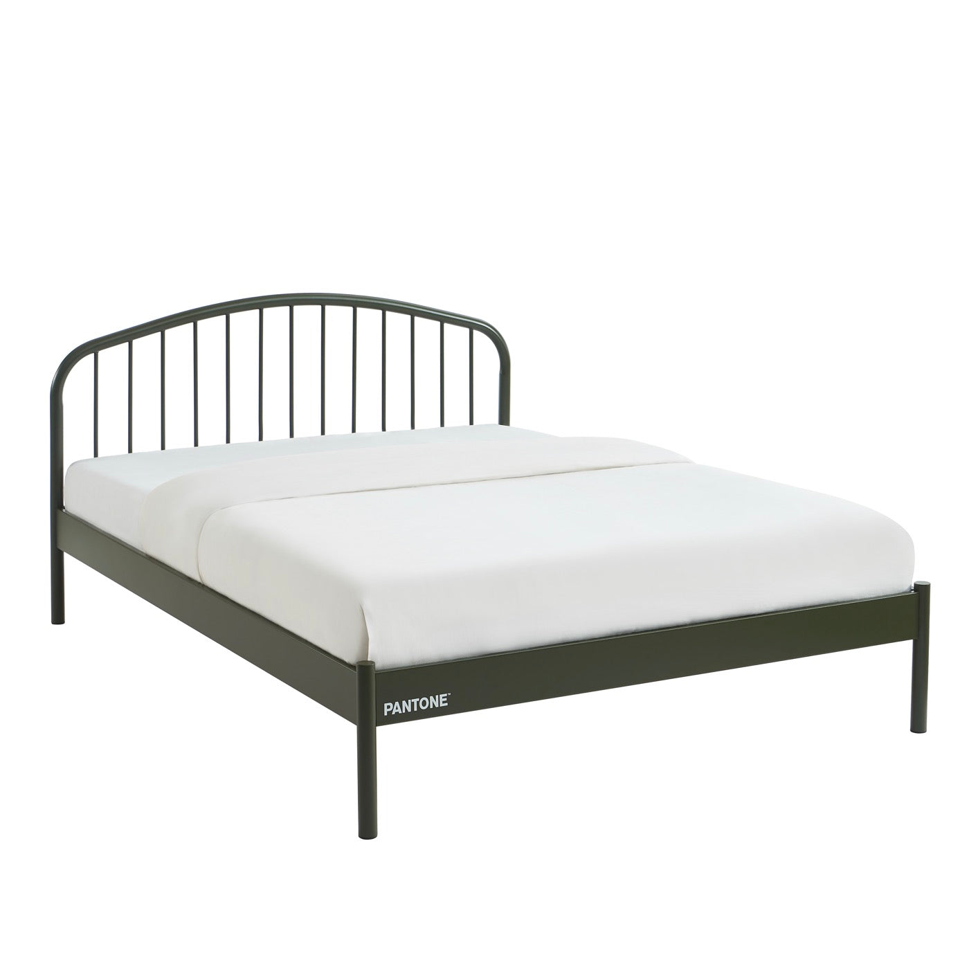 Lit 140x190 - Métal - Vert Olive - Sommier Inclus
