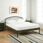 Lit 140x190 - Métal - Vert Olive - Sommier Inclus