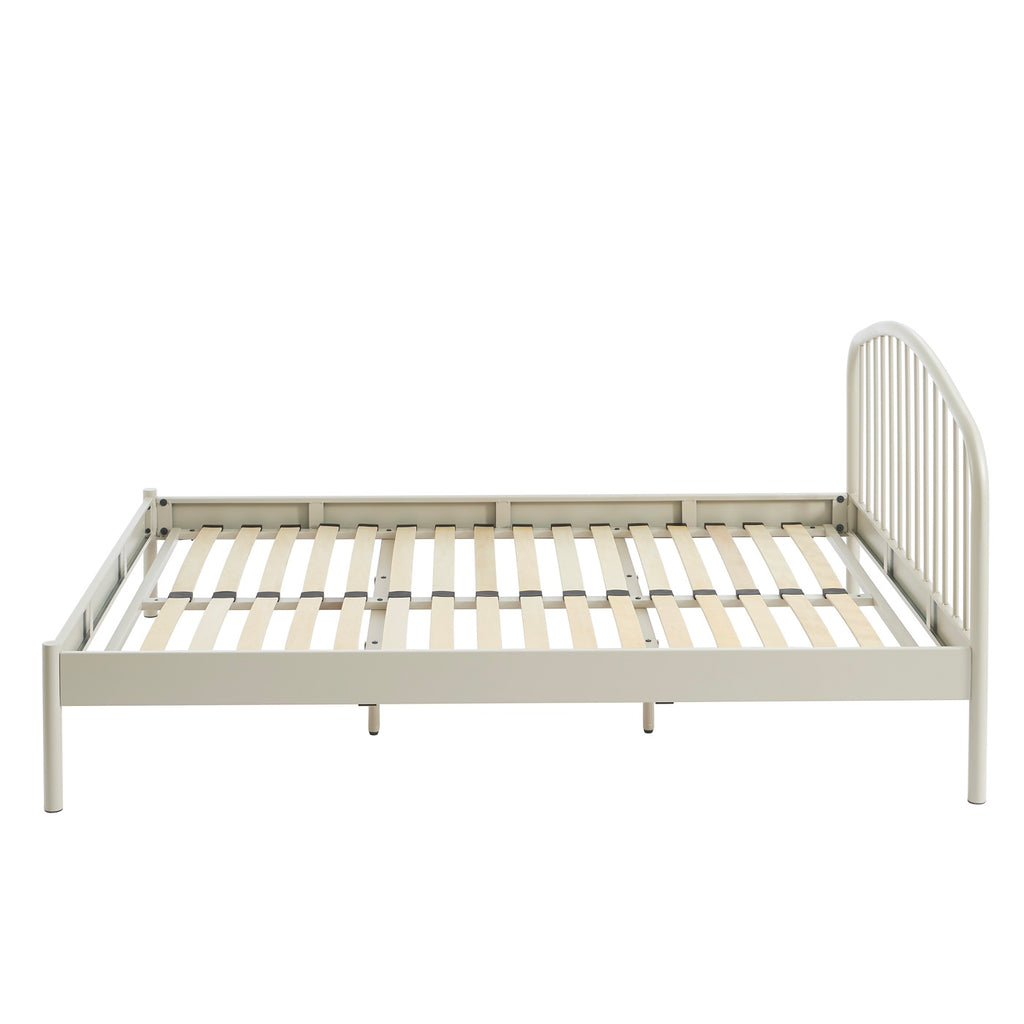 Lit - Métal - Beige Sable - Sommier Inclus