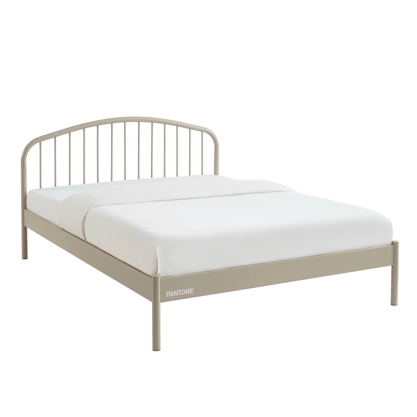 140x190 bed - Metal - Taupe - Box spring included