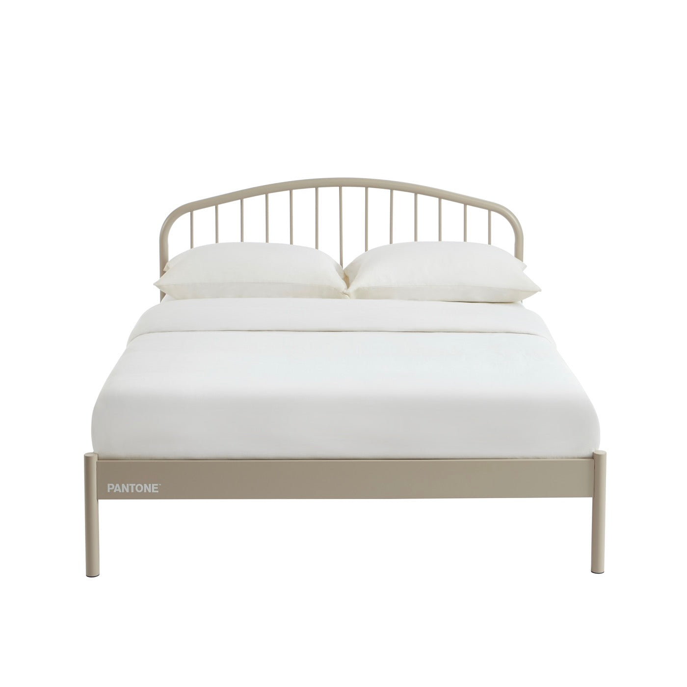 140x190 bed - Metal - Taupe - Box spring included