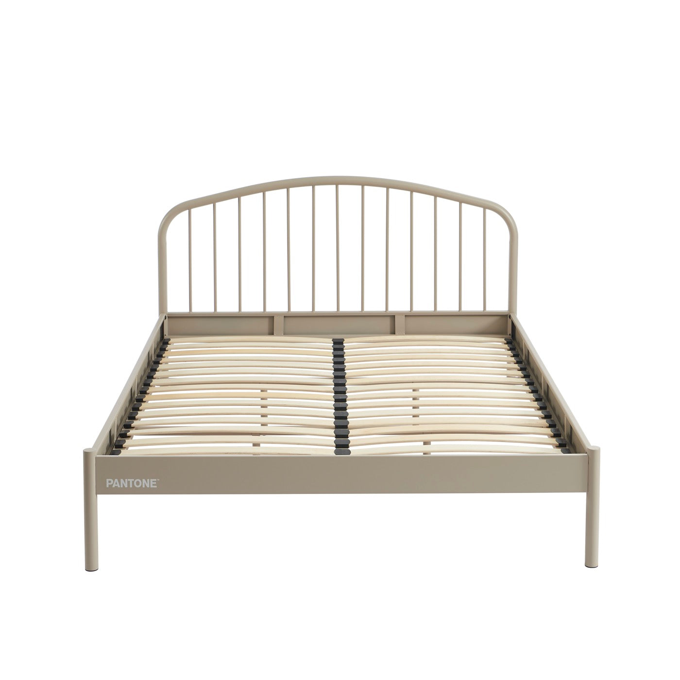 140x190 bed - Metal - Taupe - Box spring included