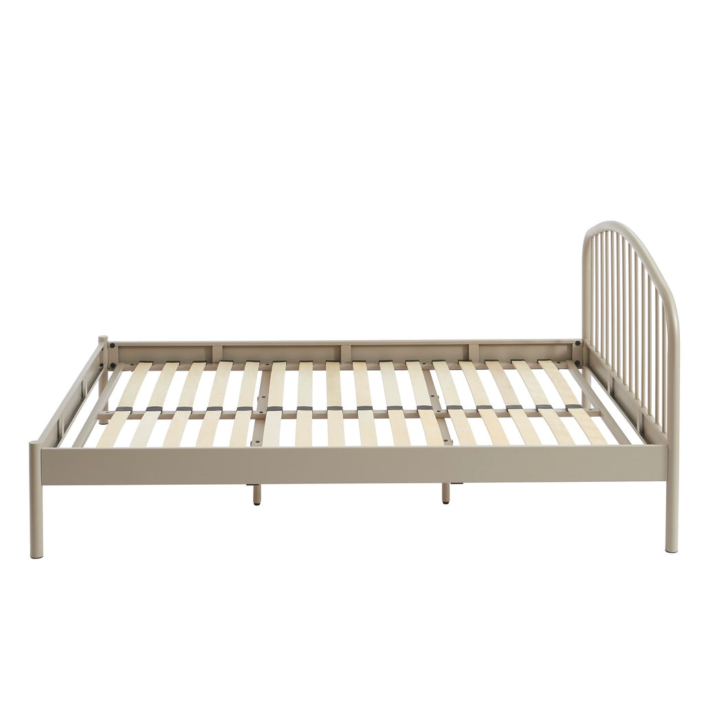 140x190 bed - Metal - Taupe - Box spring included