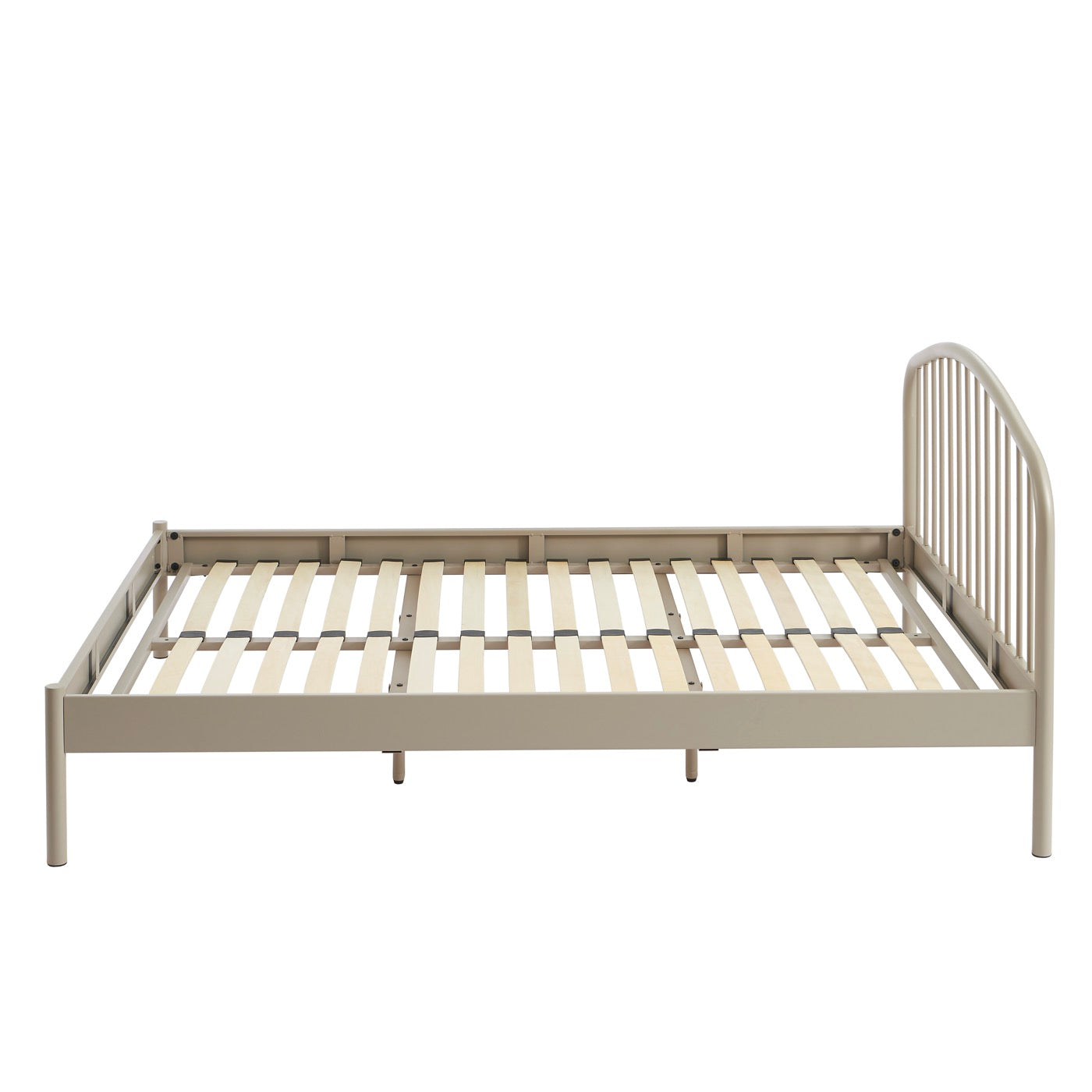 140x190 bed - Metal - Taupe - Box spring included