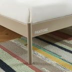 140x190 bed - Metal - Taupe - Box spring included