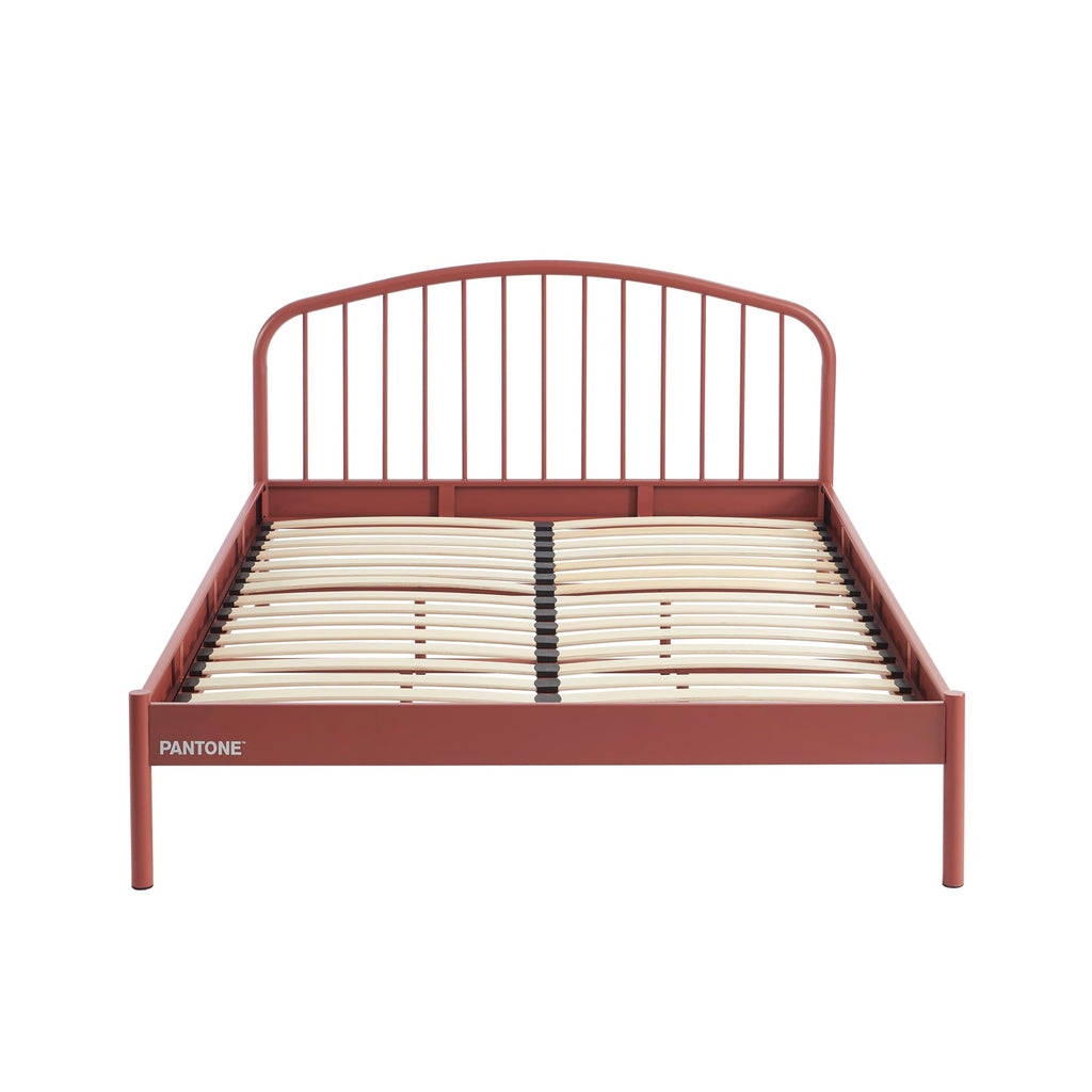 Lit 140x190 - Métal - Terracotta - Sommier Inclus
