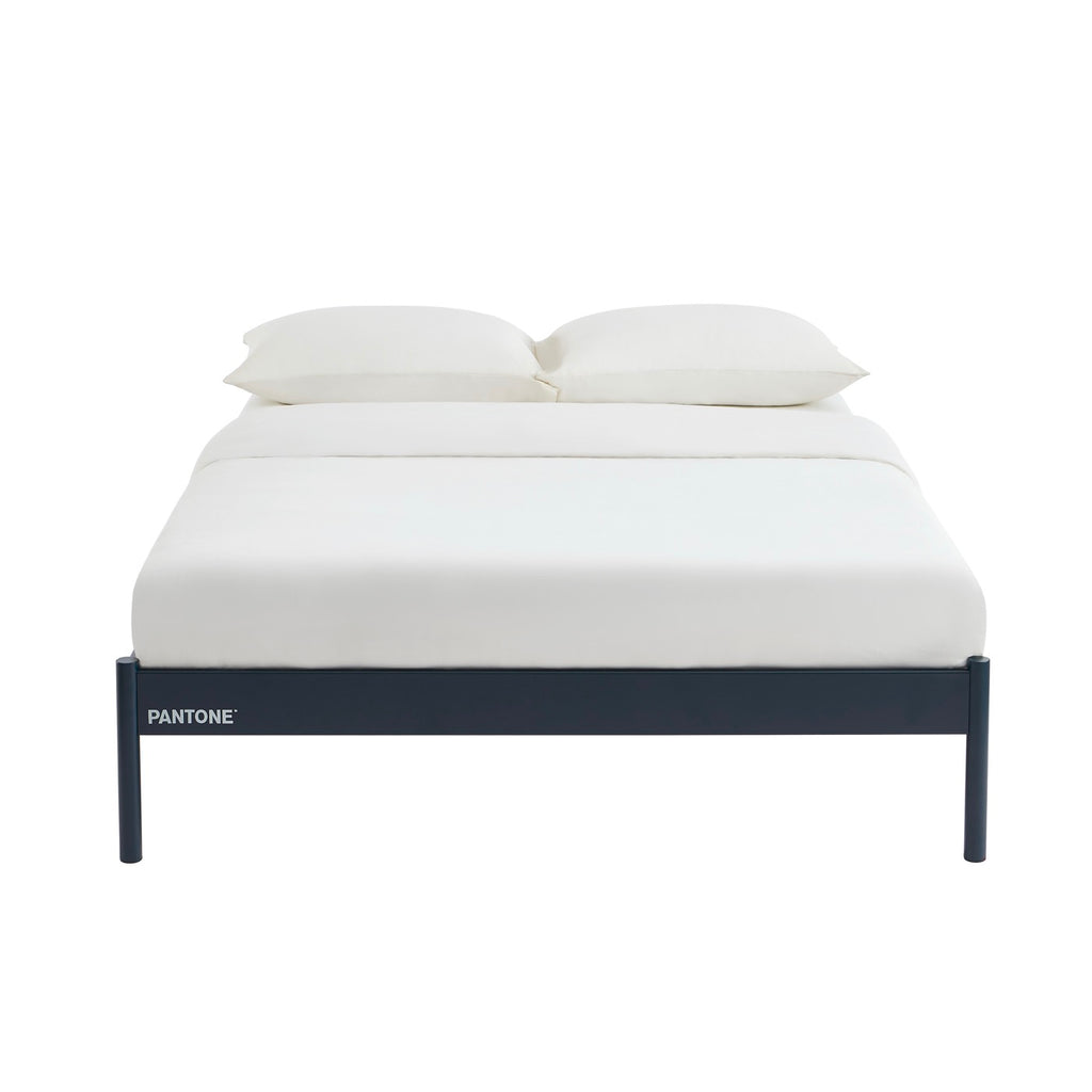 Lit 140x190 - Métal - Bleu Nuit - Sommier Inclus