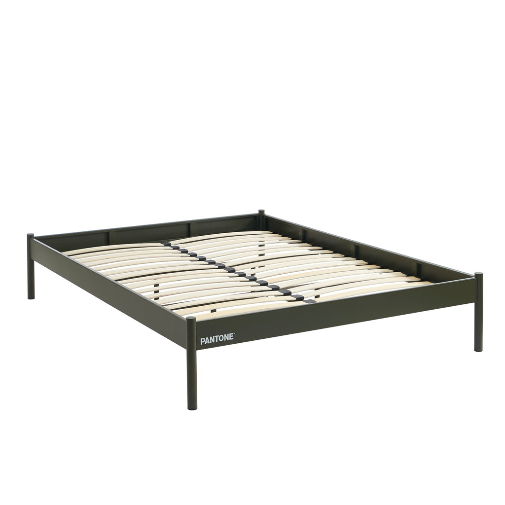 Lit 140x190 - Métal - Vert Olive - Sommier Inclus