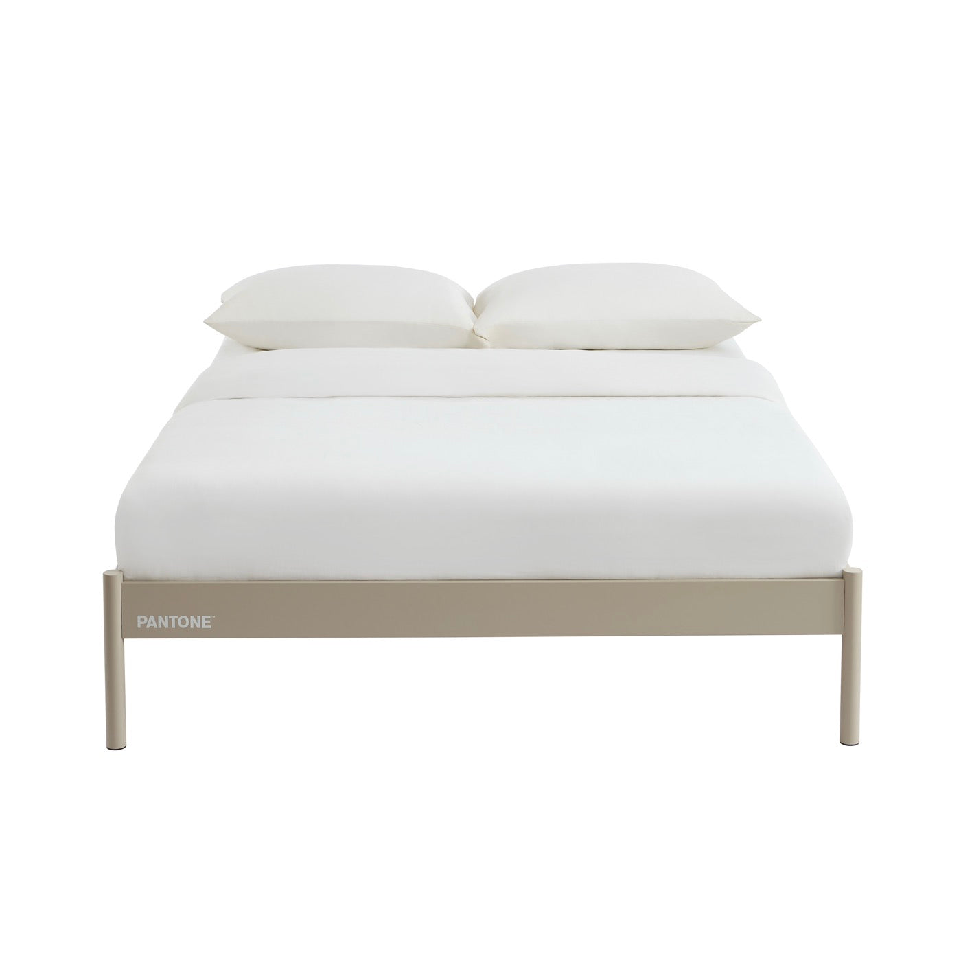 Cama 140x190 - Metal - Taupe - Somier incluido