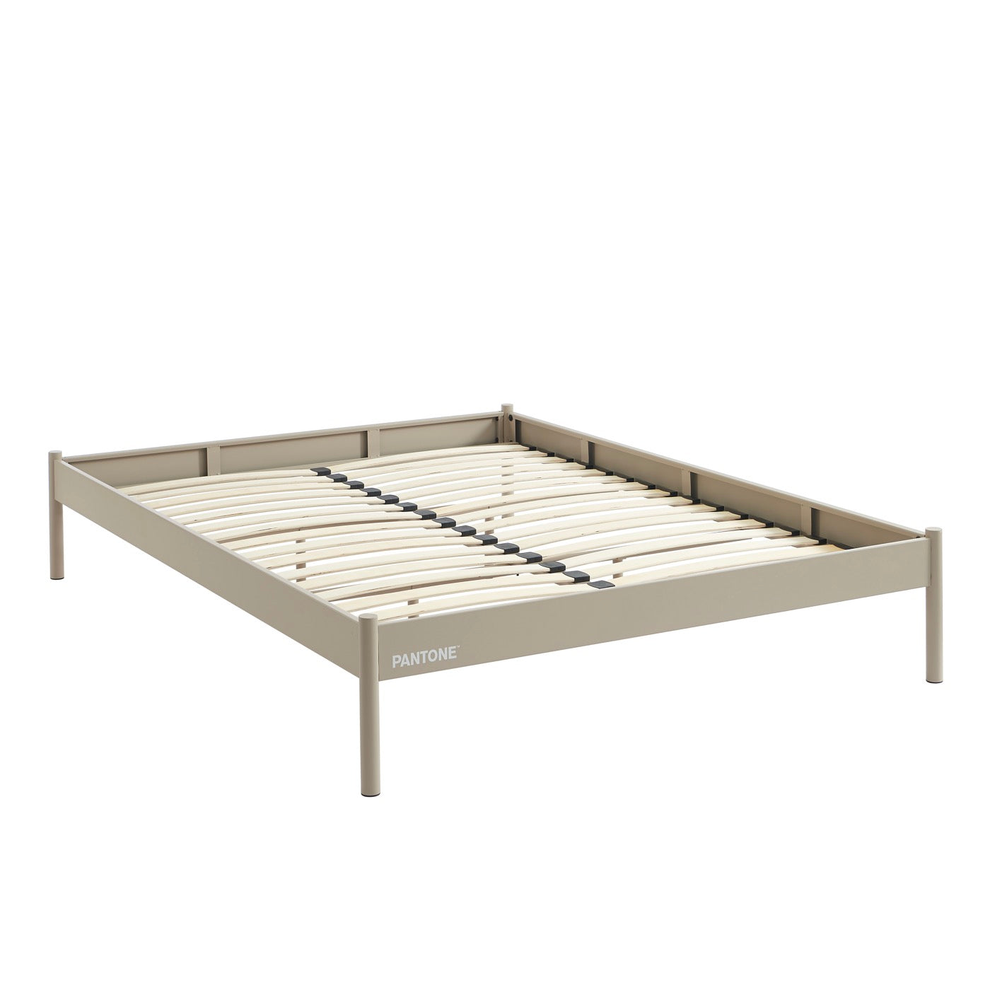 Cama 140x190 - Metal - Taupe - Somier incluido
