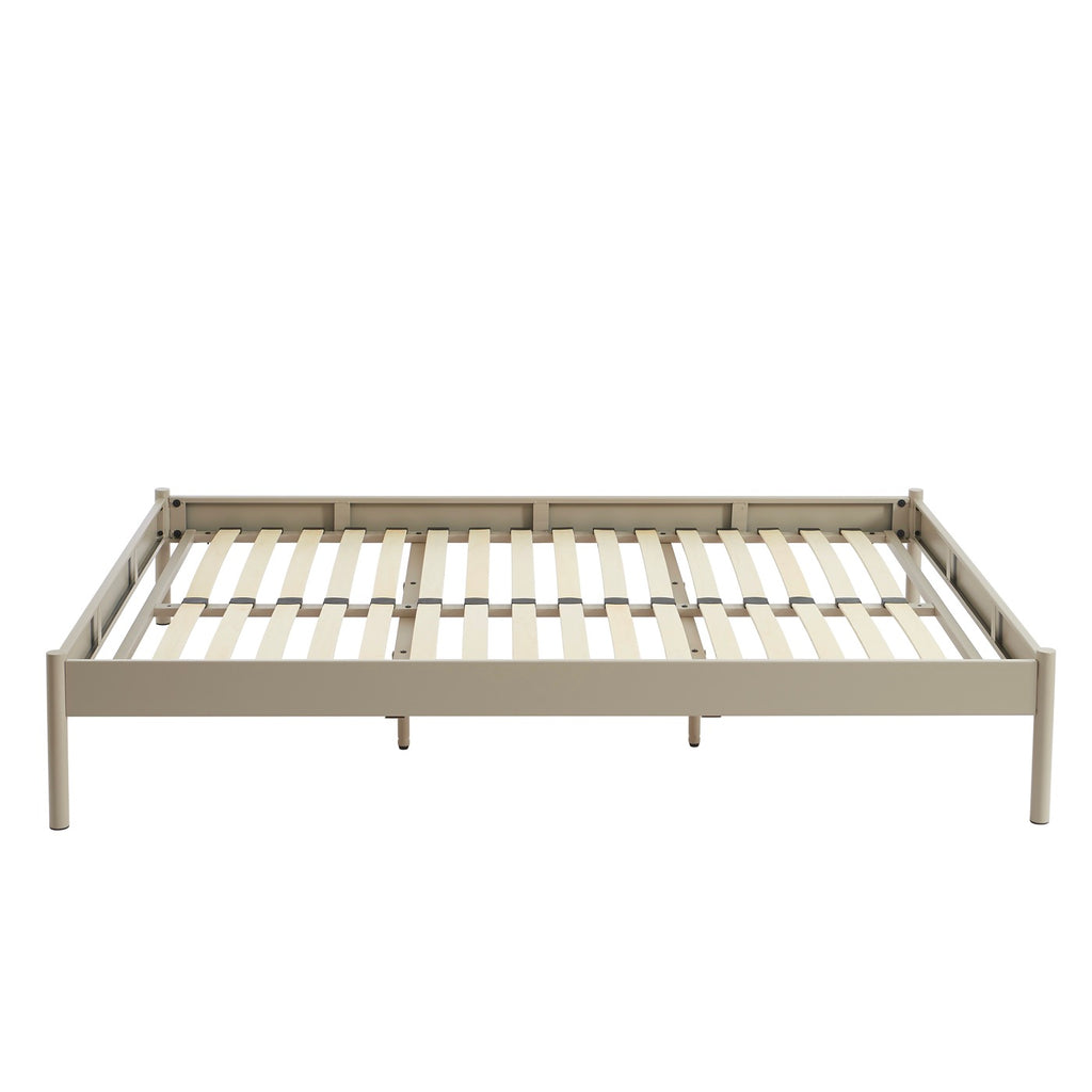 Cama 140x190 - Metal - Taupe - Somier incluido