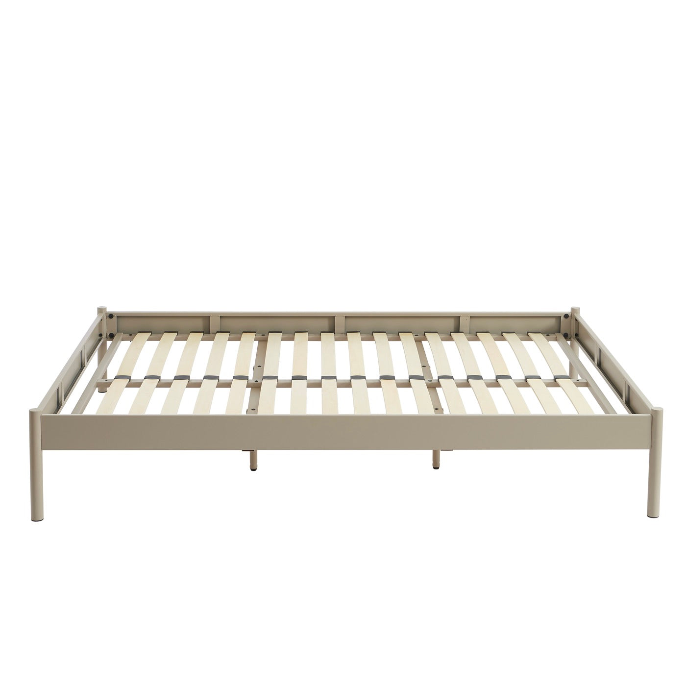 Cama 140x190 - Metal - Taupe - Somier incluido