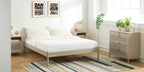 Cama 140x190 - Metal - Taupe - Somier incluido