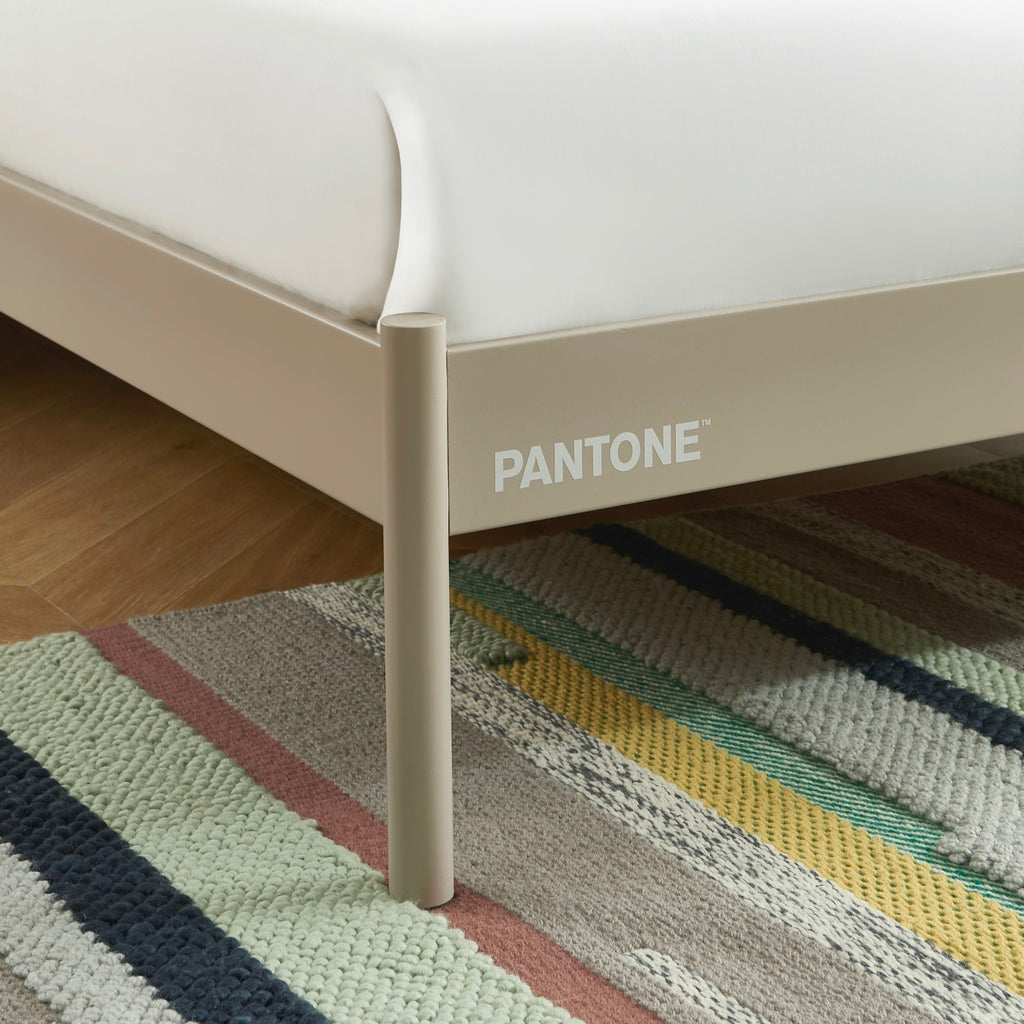 Cama 140x190 - Metal - Taupe - Somier incluido