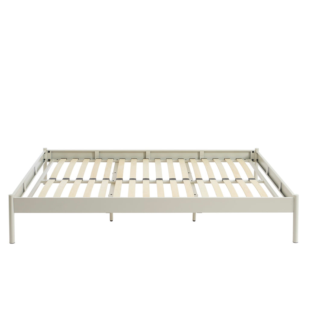Bed - Metal - Sand Beige - Box Spring Included