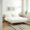 Bed - Metal - Sand Beige - Box Spring Included