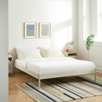 Bed - Metal - Sand Beige - Box Spring Included