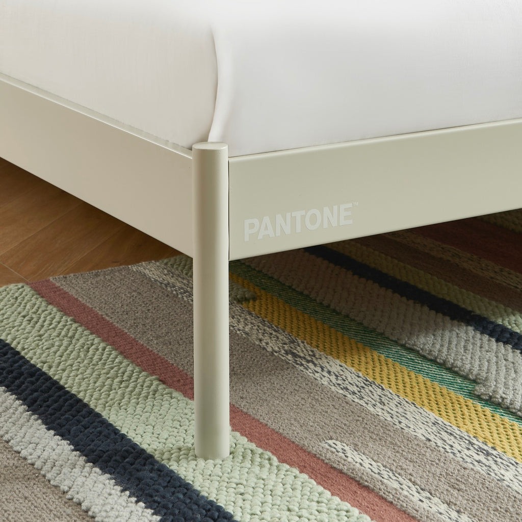 Bed - Metal - Sand Beige - Box Spring Included