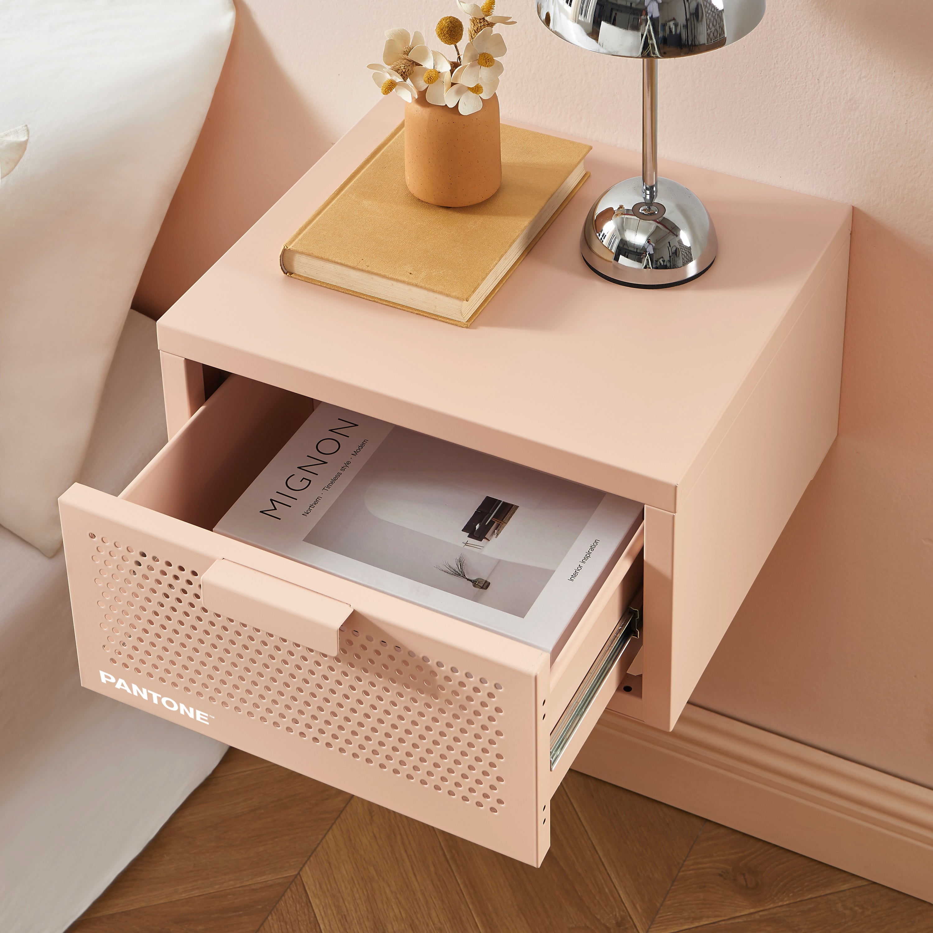Table De Chevet Murale - Métal - Rose Blush