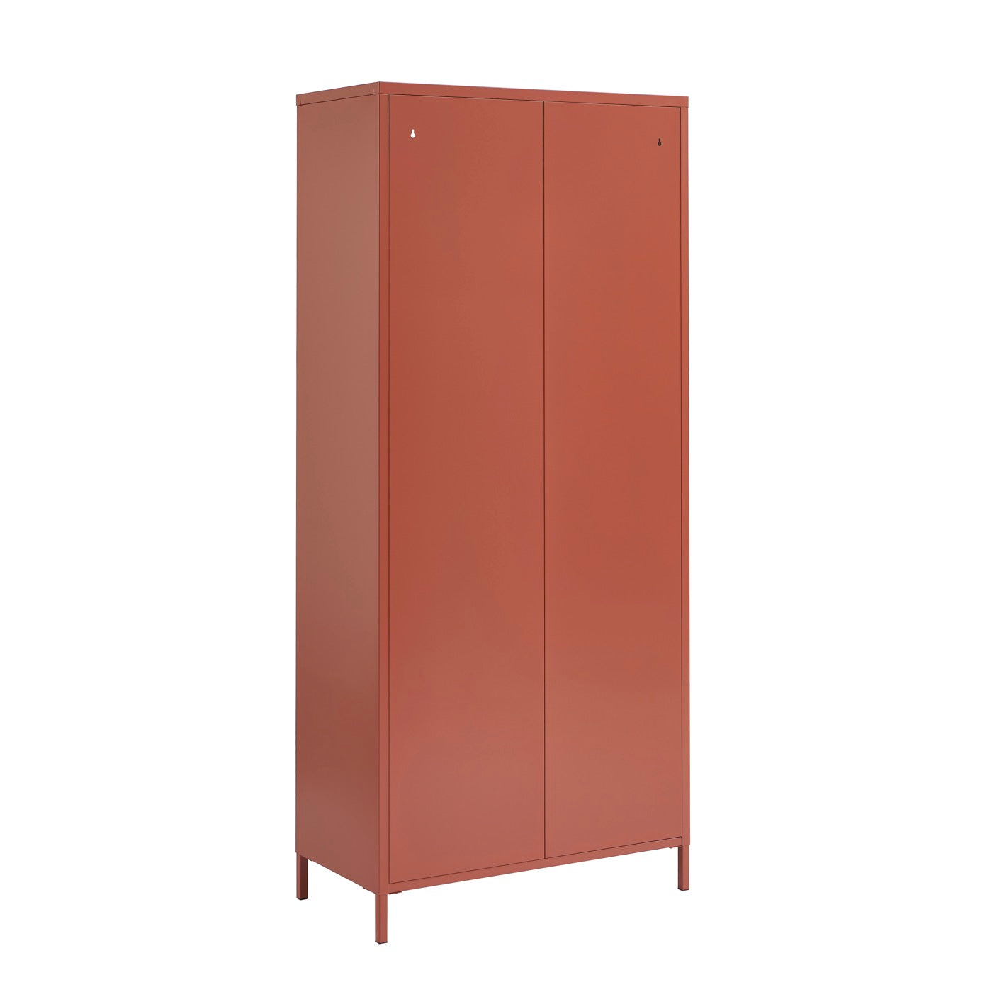 Cómoda de vidrio estriado y metal - Terracota