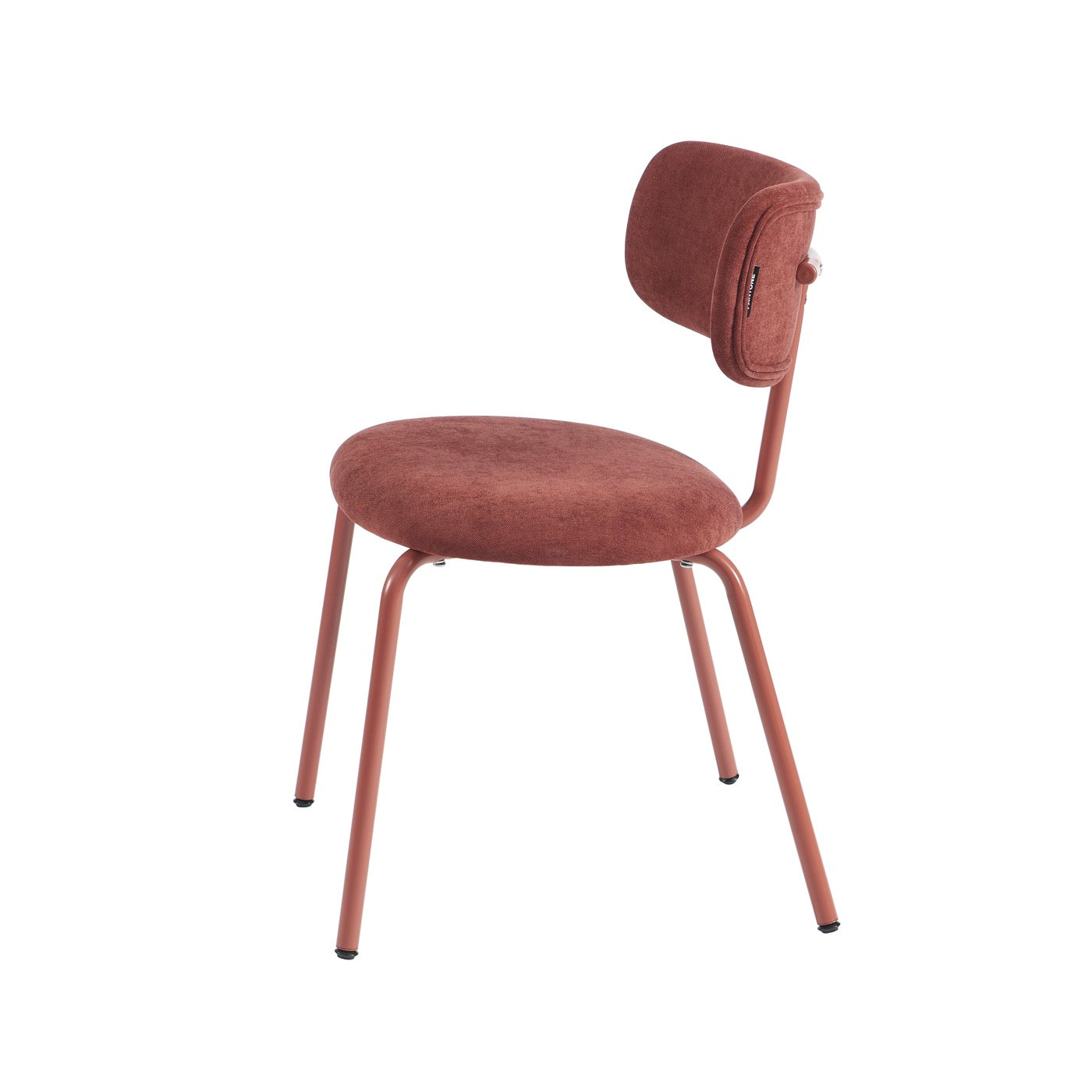 Lot De 2 Chaises - Tissu Et Pieds Métal - Terracotta
