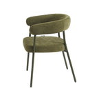 Set of 2 Chairs - Fabric and Metal Legs - Olive Green