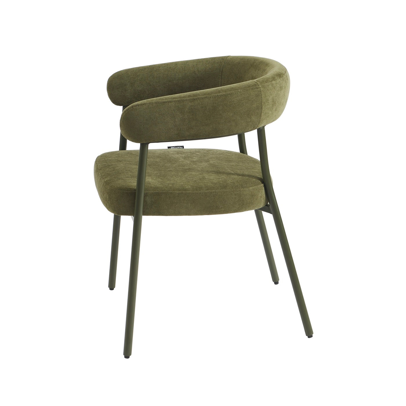 Set of 2 Chairs - Fabric and Metal Legs - Olive Green