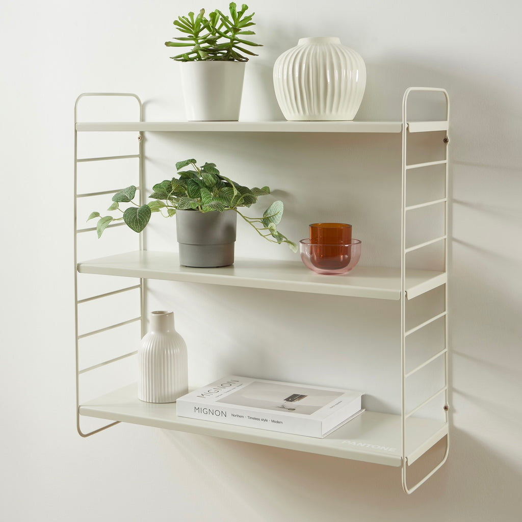 Etagère Murale 3 Niveaux - Métal - Beige Sable
