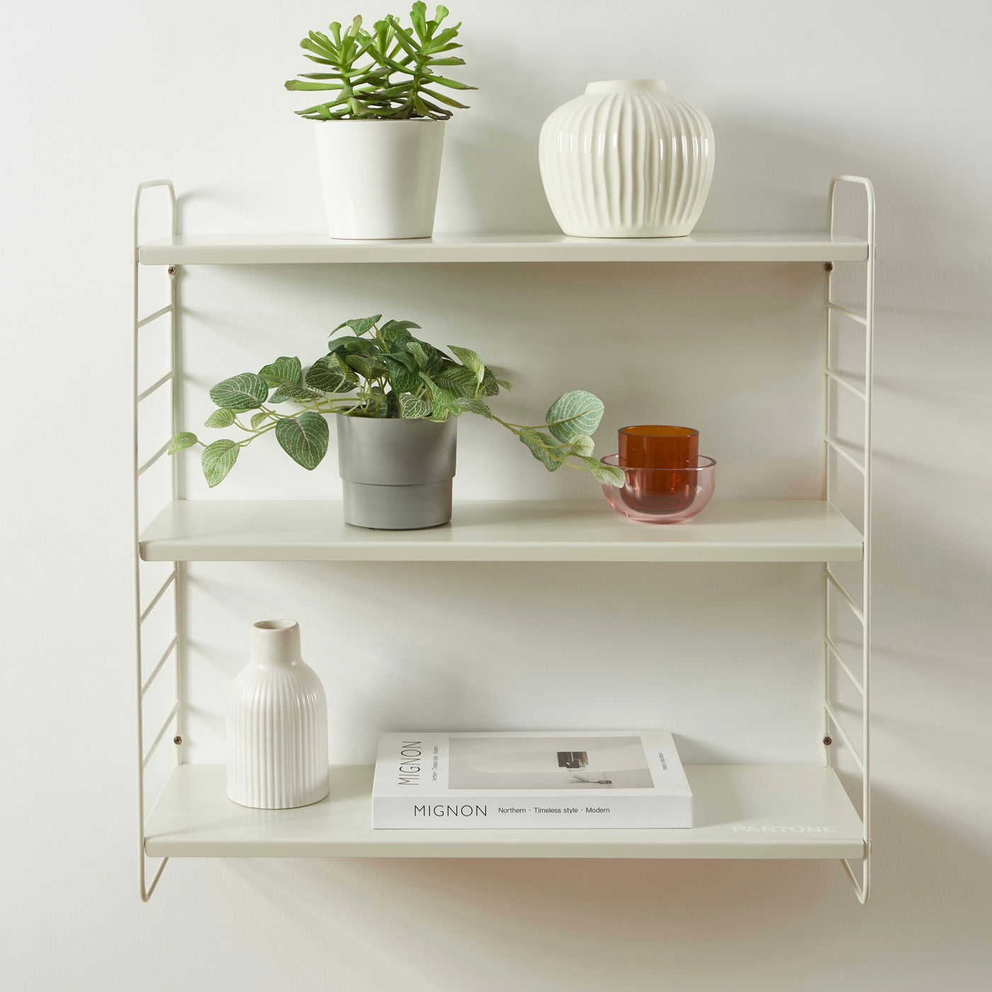 Etagère Murale 3 Niveaux - Métal - Beige Sable