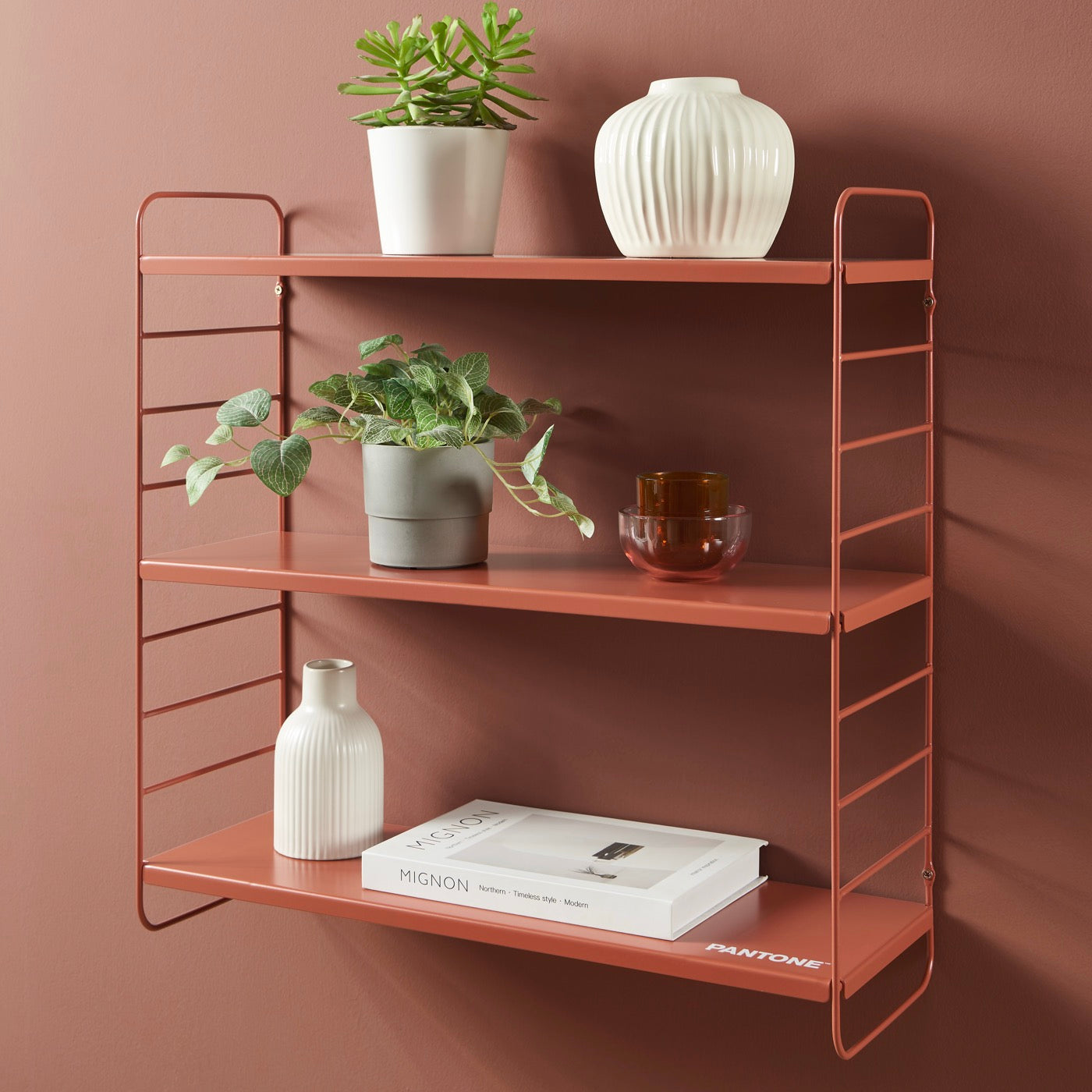 Estante de pared de 3 niveles - Metal - Terracota