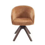 Paola - Chairs - Chenille Fabric - Terracotta Solid Oak Leg