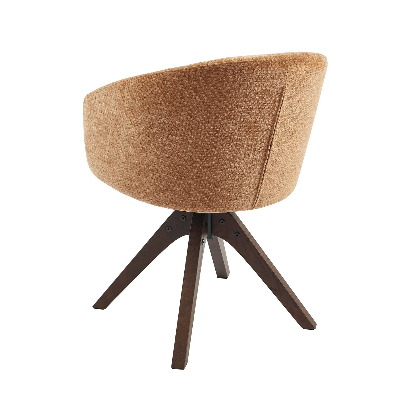 Paola - Chairs - Chenille Fabric - Terracotta Solid Oak Leg