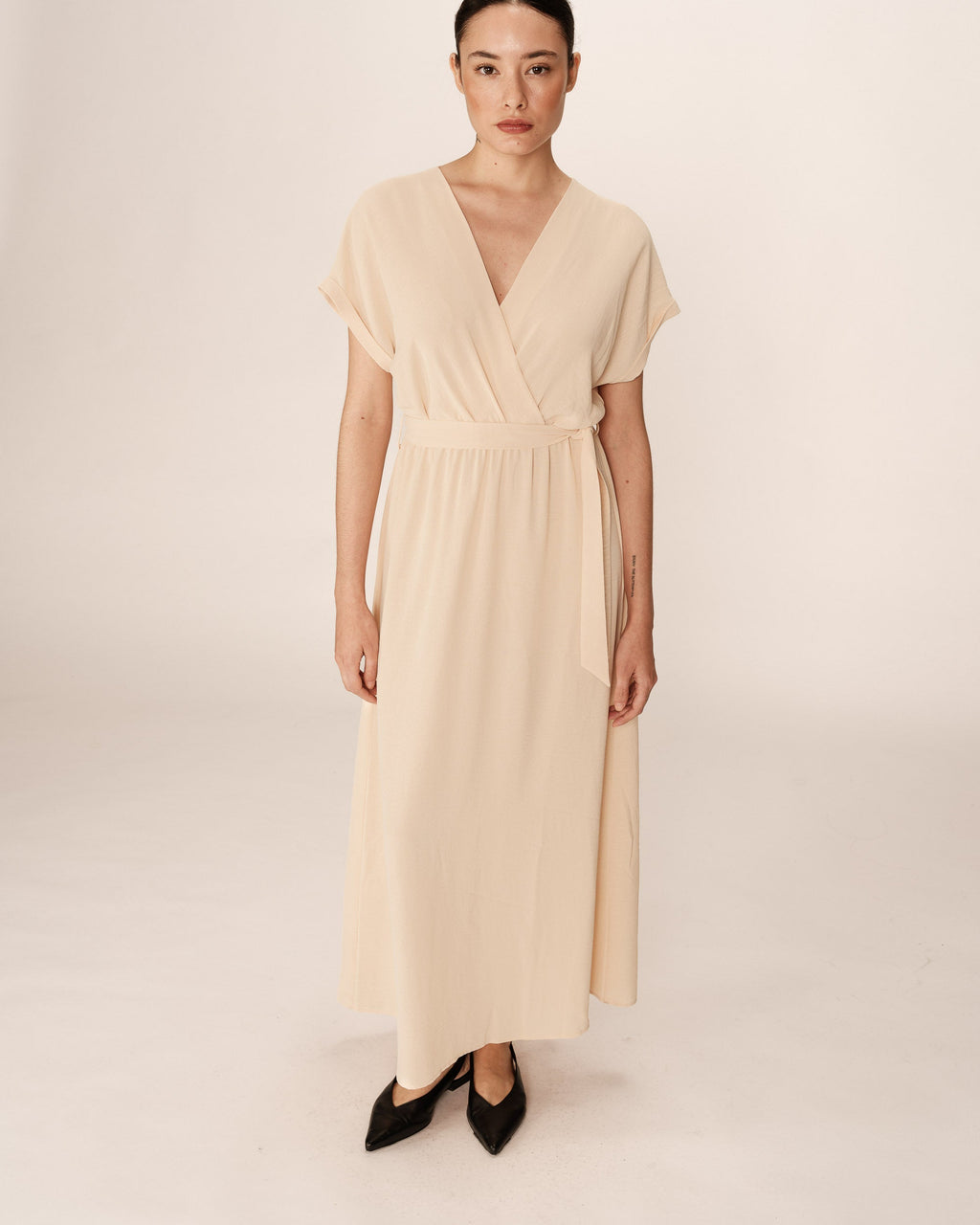 Robe Longue Papillon - Beige