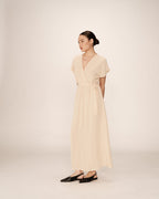 Robe Longue Papillon - Beige