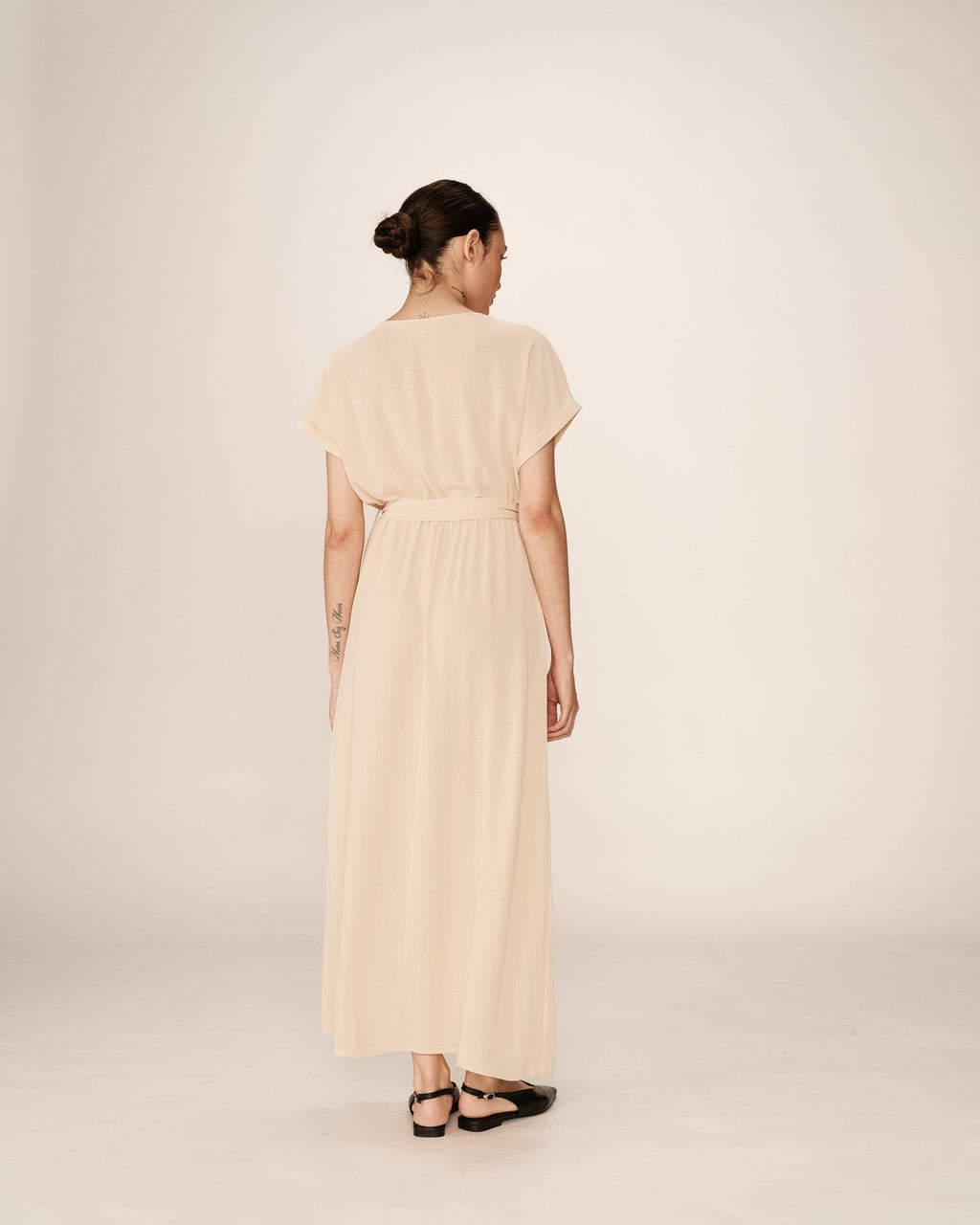 Robe Longue Papillon - Beige