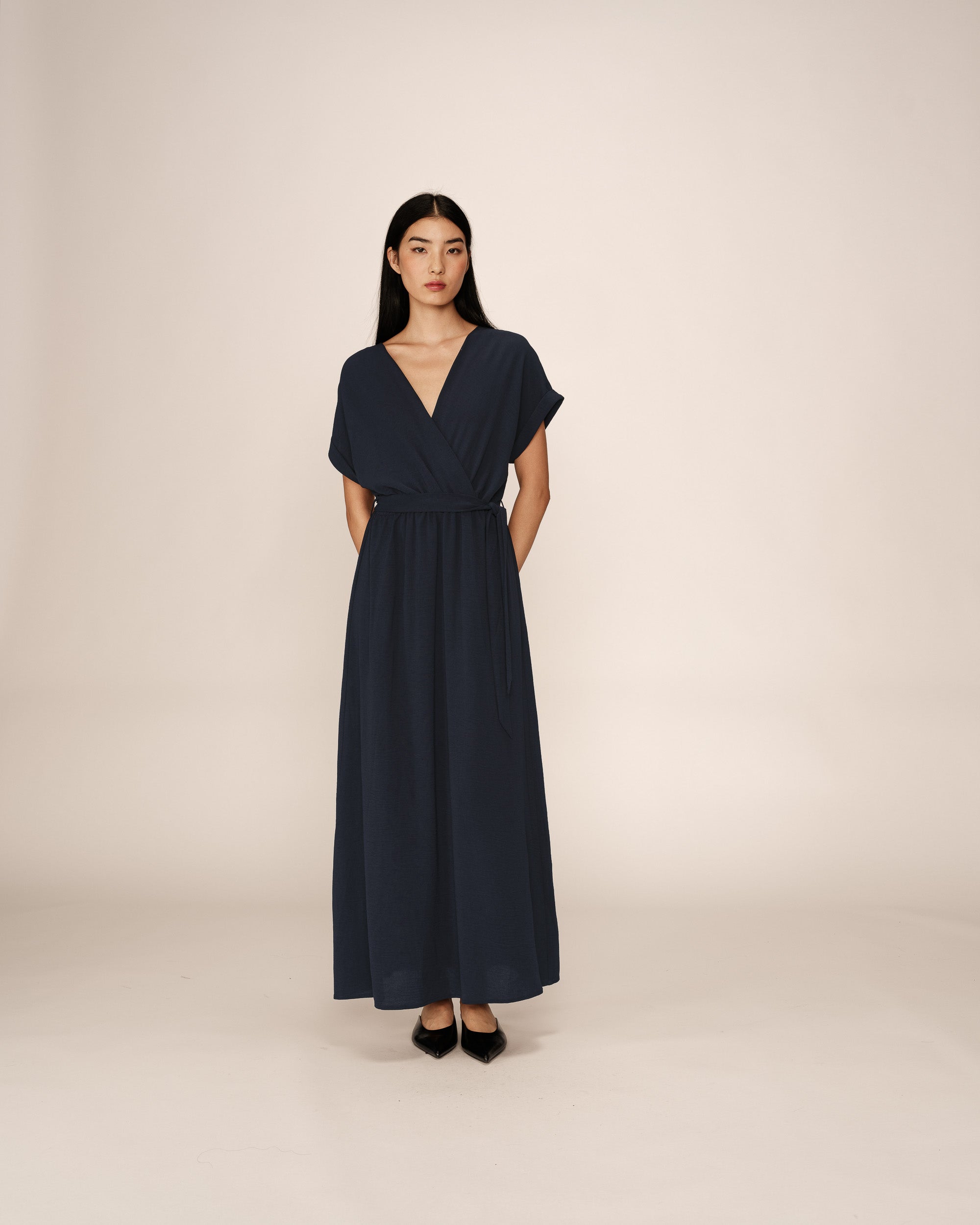 Robe Longue Papillon - Marine